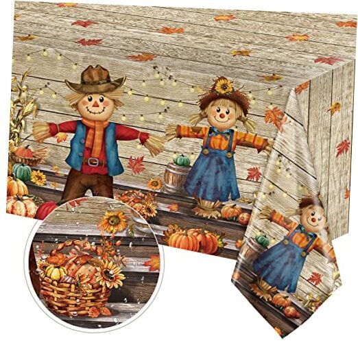Fall Thanksgiving Tablecloth Plastic Fall Party Table Cover Autumn Harvest 6