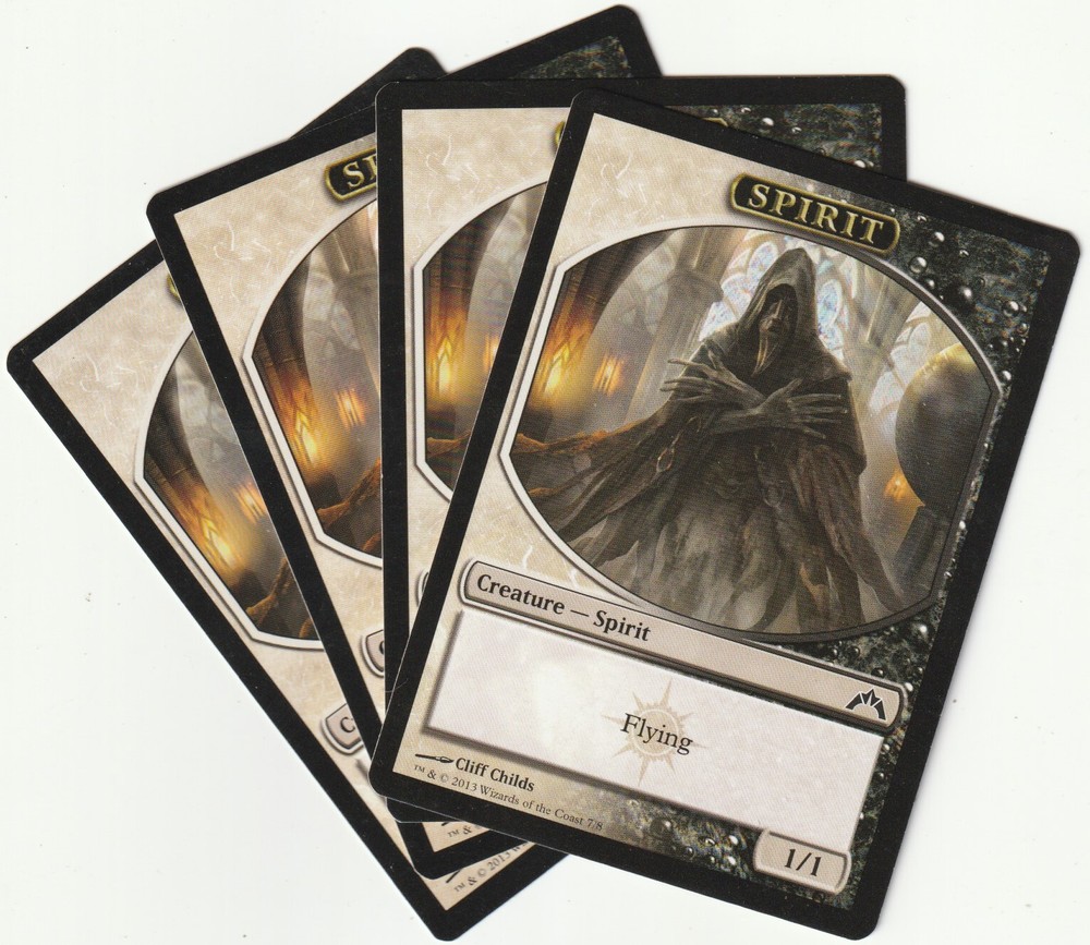 4 MTG Spirit Token Playset - Magic The Gathering GTC/EN 2013 Creatures