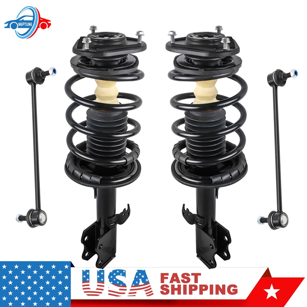 4PCS Front Struts Shocks Absorbers w/ Sway Bar Links For 2004-2009 Toyota Prius