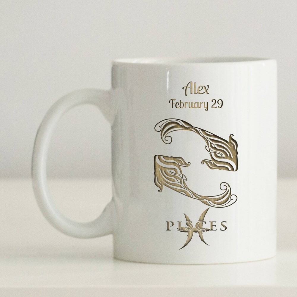 Pisces Coffee Mug Personalized Pisces Zodiac Birthday Gift For Men Pisces Astrol