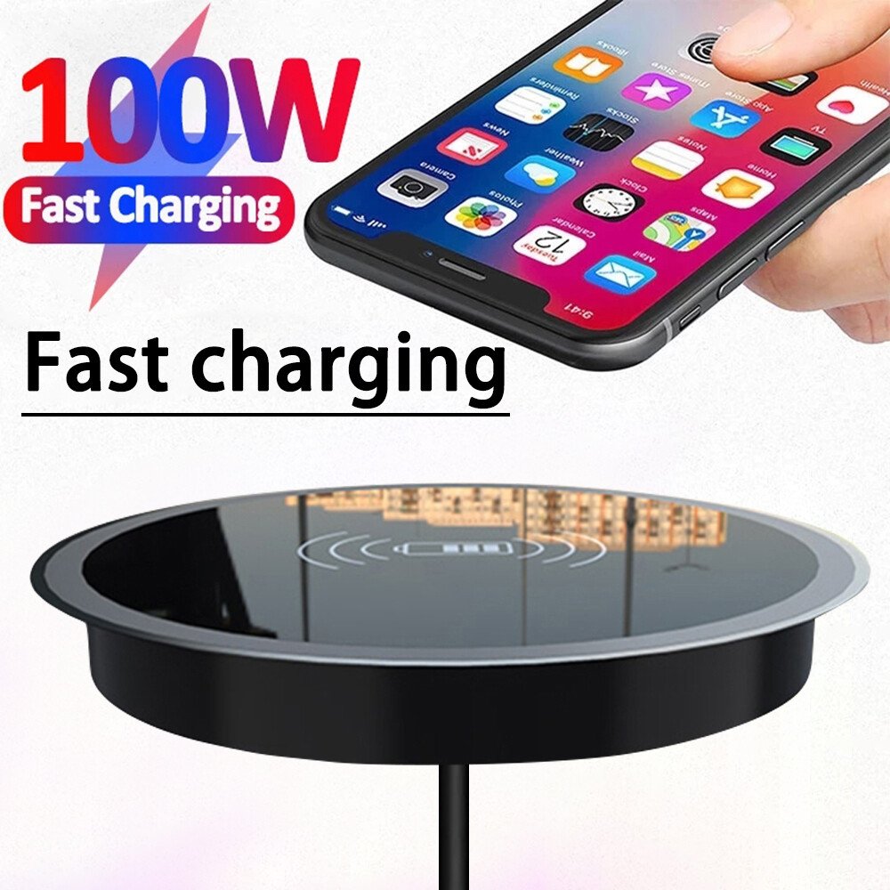 100W Fast Wireless Charger Pad for Samsung iPhone Android Devices  