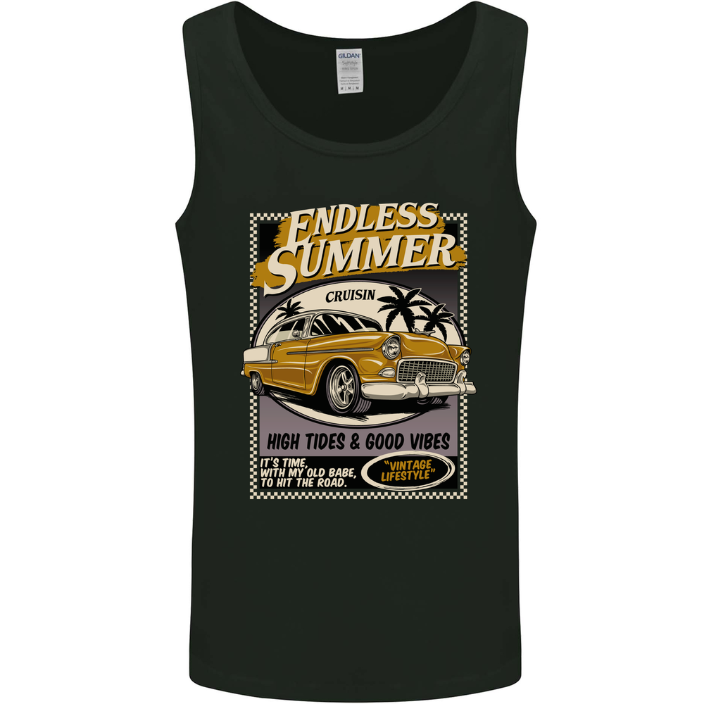 Endless Summer American Muscle Car Surfing Mens Vest Tank Top