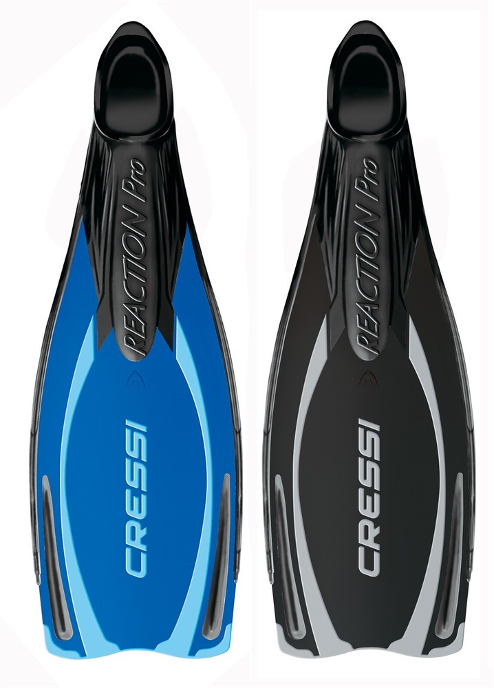 Cressi Sub Reaction Pro Full Foot Fins Scuba Diving Snorkeling BLUE or BLACK-image