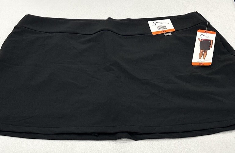Greg Norman Women’s Stretch Golf Lined Short with 3 Pocket Skort, Black, XXL