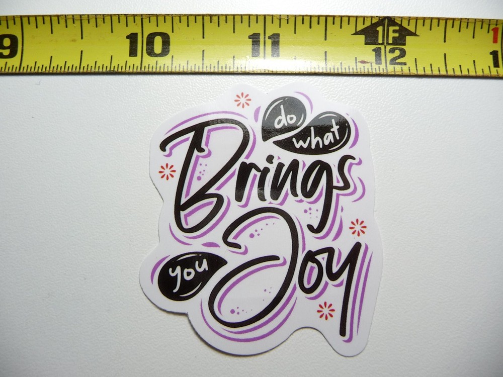 Glossy Motivational BRINGS JOY Decal Sticker for Positive Attitude Boost