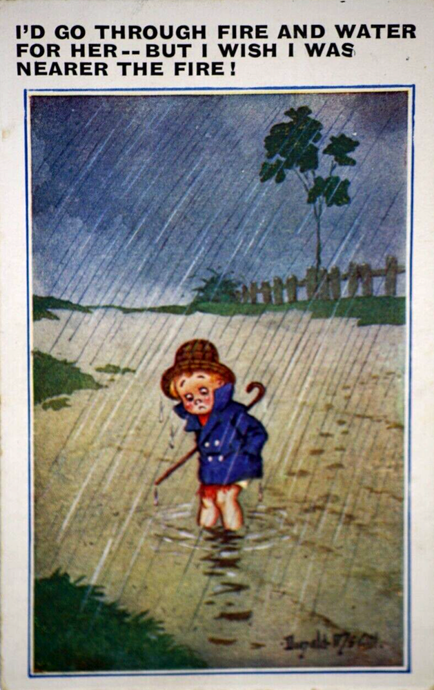 Postcard Seaside Comic Saucy Risqué Fire Devotion Inter-Art Donald McGill 3868