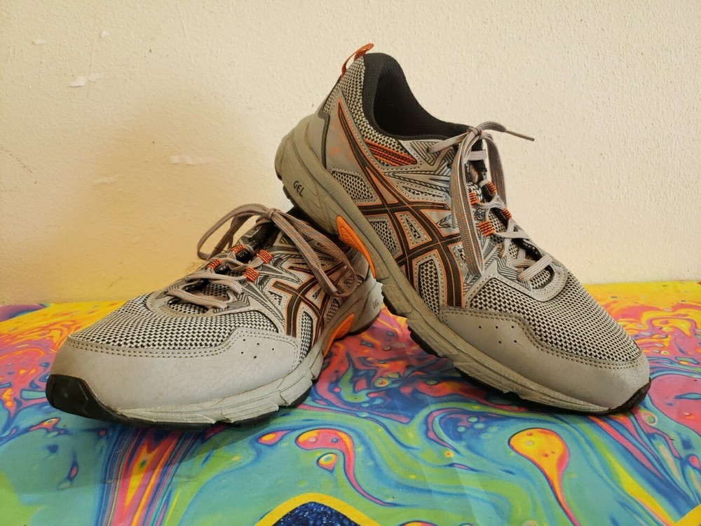 ASICS Gel-Venture 8 Gray Orange Running Hiking Shoes 1011A824 Mens Size 9.5