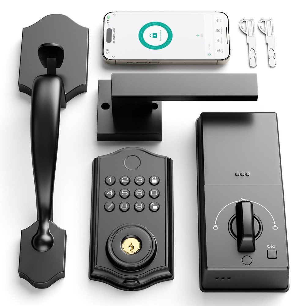 Smart Keyless Entry Front Door Lock with APP Control and Handle – Touchscreen & Secure Access