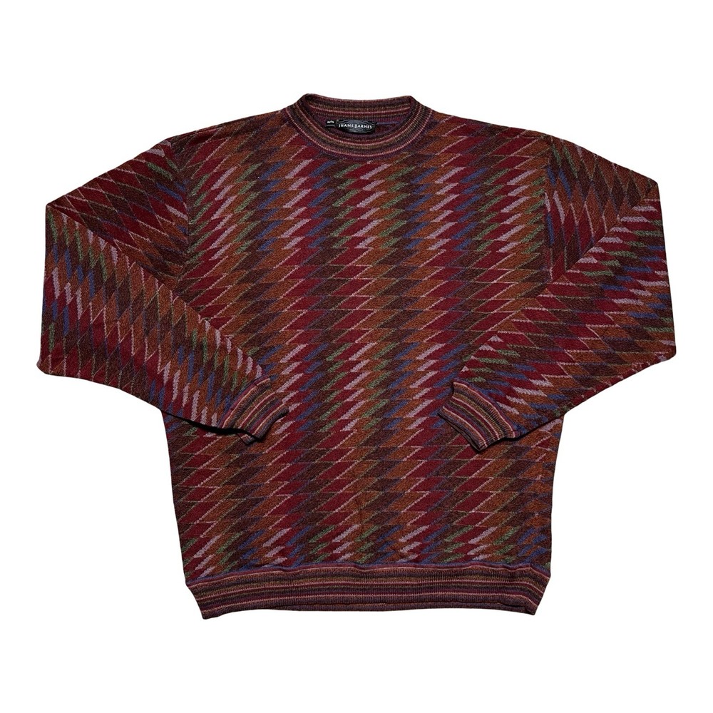 Vintage Jhane Barnes Sweater Mens XL Multicolor Geometric Knit Crewneck Pullover
