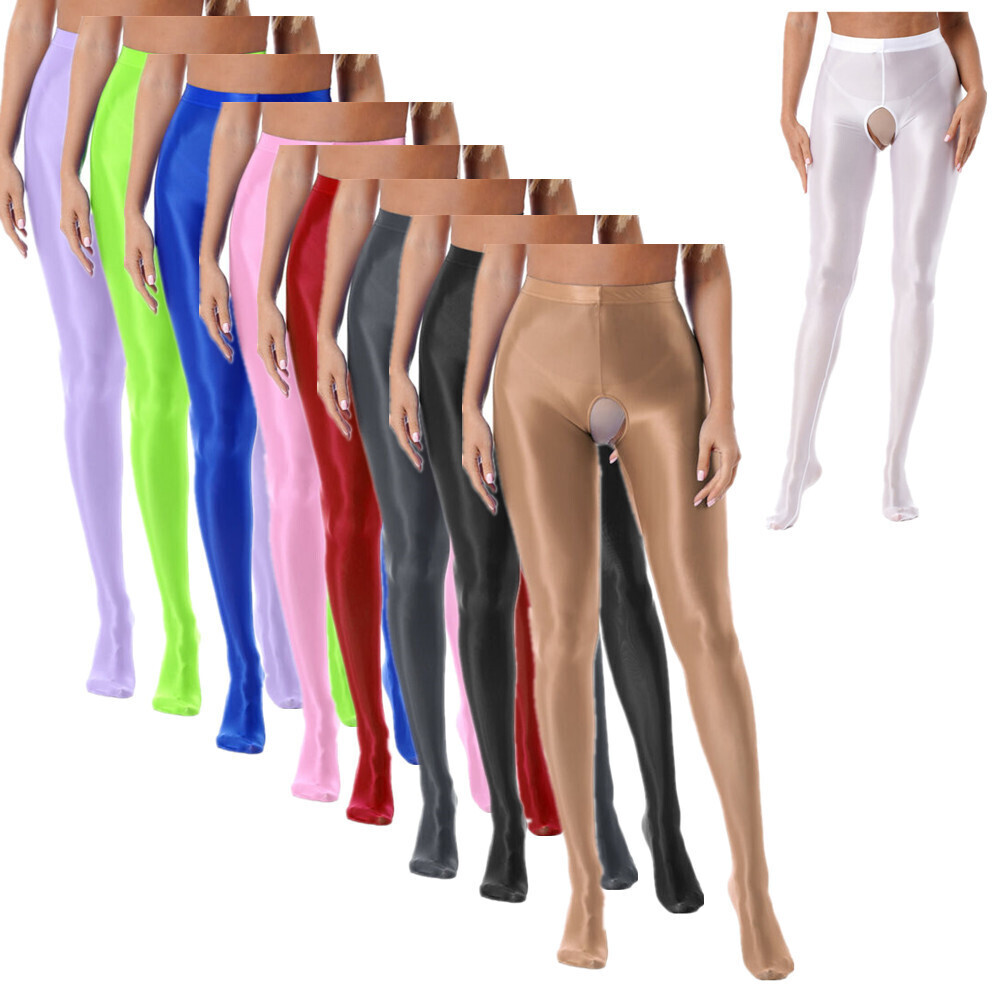 Glossy Opaque Pantyhose for Women High Waist Shiny Tights Yoga Stockings
