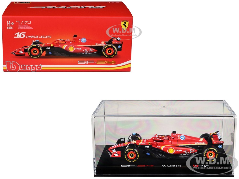 FERRARI SF-24 #16 LECLERC FORMULA ONE F1 (2024) 1/43 DIECAST BY BBURAGO 36843 CL