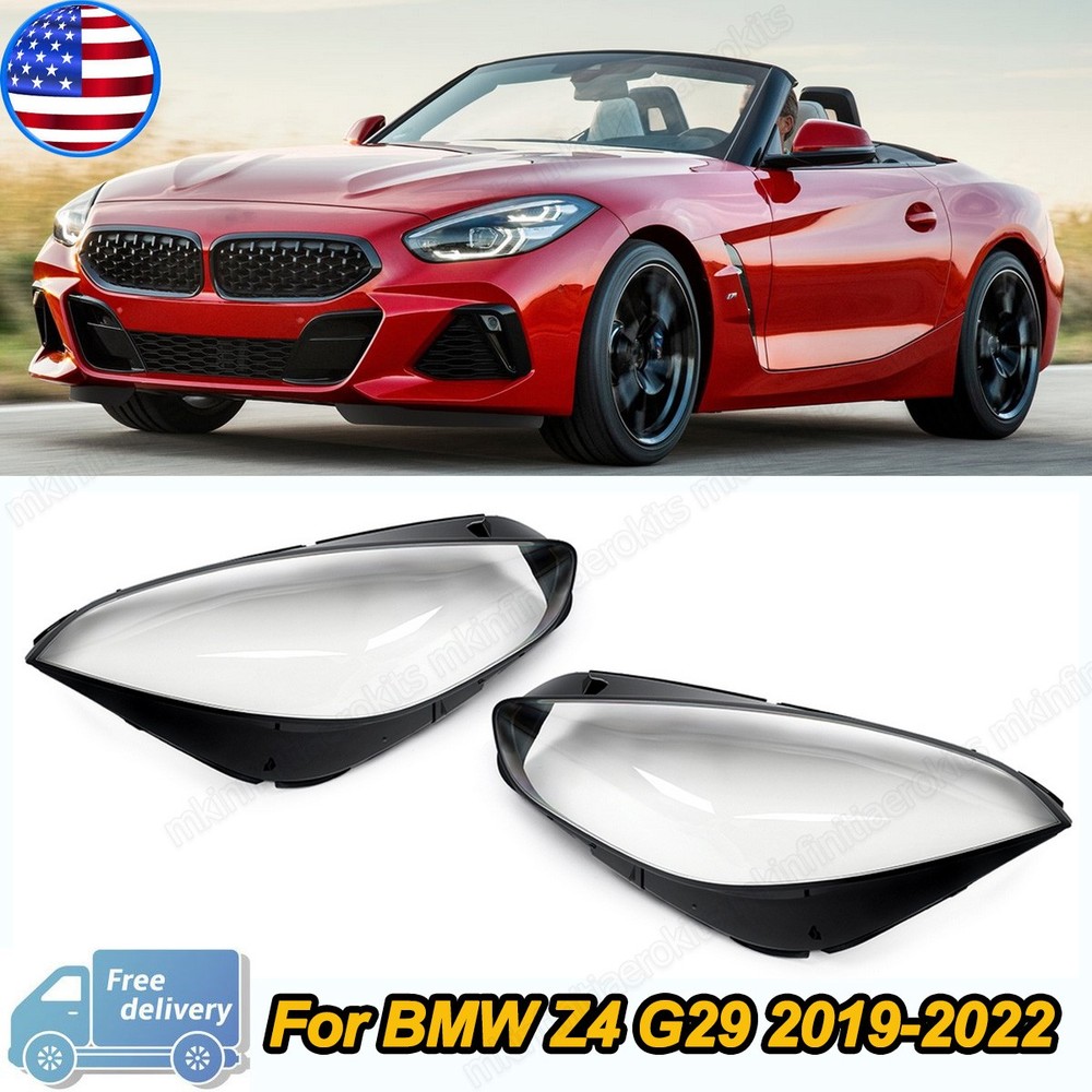 Left&Right Front Headlight Clear Lens Covers Replace For BMW Z4 G29 2019-2025