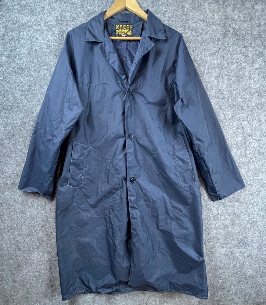Vintage NESCO Sportswear Blue Raincoat Jacket Mens Size 40 Featherweight