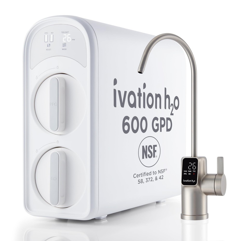 Ivation H2O 600 GPD Reverse Osmosis Under Sink Tankless Water Purifier, Home ...