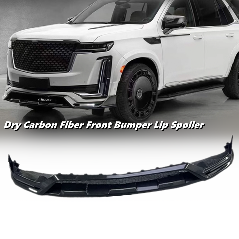 Dry Carbon Front Bumper Spoiler Lip Splitter Bodykit For Cadillac Escalade 21-25