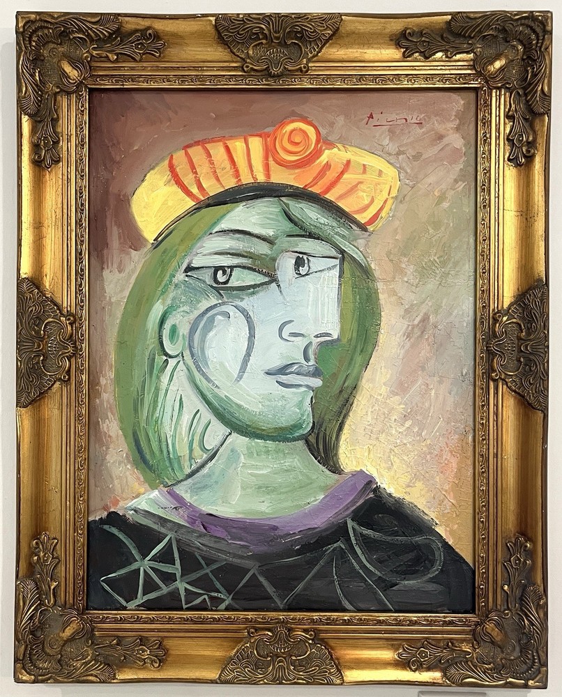 Pablo Picasso 1881-1973 Signed ,Oil on Canvas. In the style of. Framed
