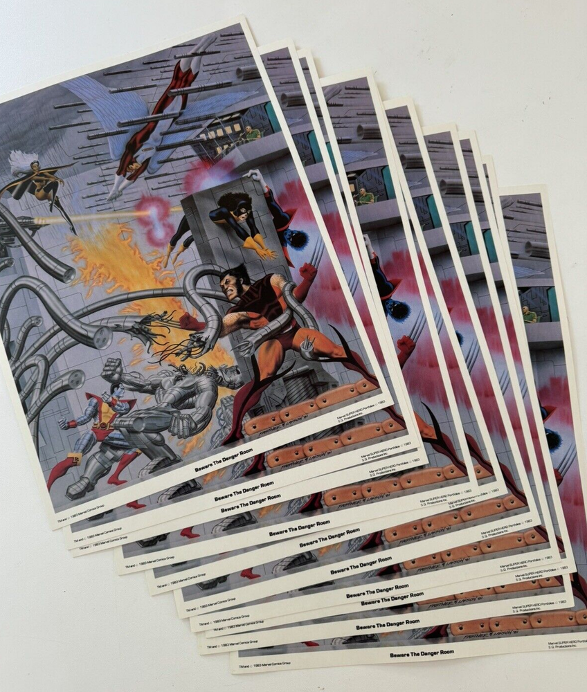 Marvel Superheroes Portfolios Beware Of The Danger Room 1983 Print - Lot of 10