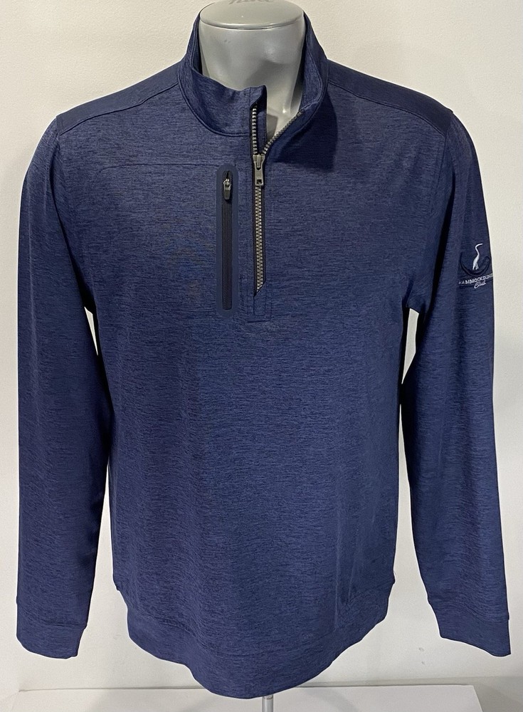 Cutter & Buck M Medium CB DryTec 1/4 Zip Pullover Blue Shirt Hammock Dunes Club