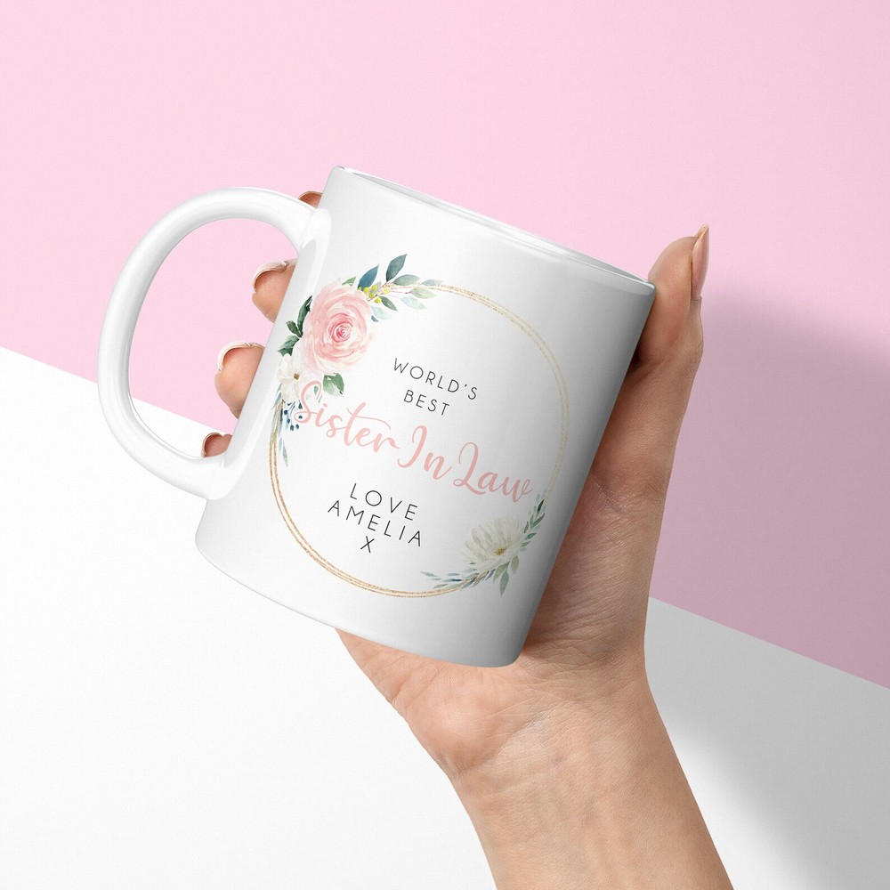 Personalised Mug Custom Sister In Law Gift Worlds Best Sister In Law  Custom Mug