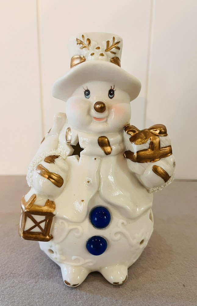 Grandeur Noel Snowman Tea Light Holder