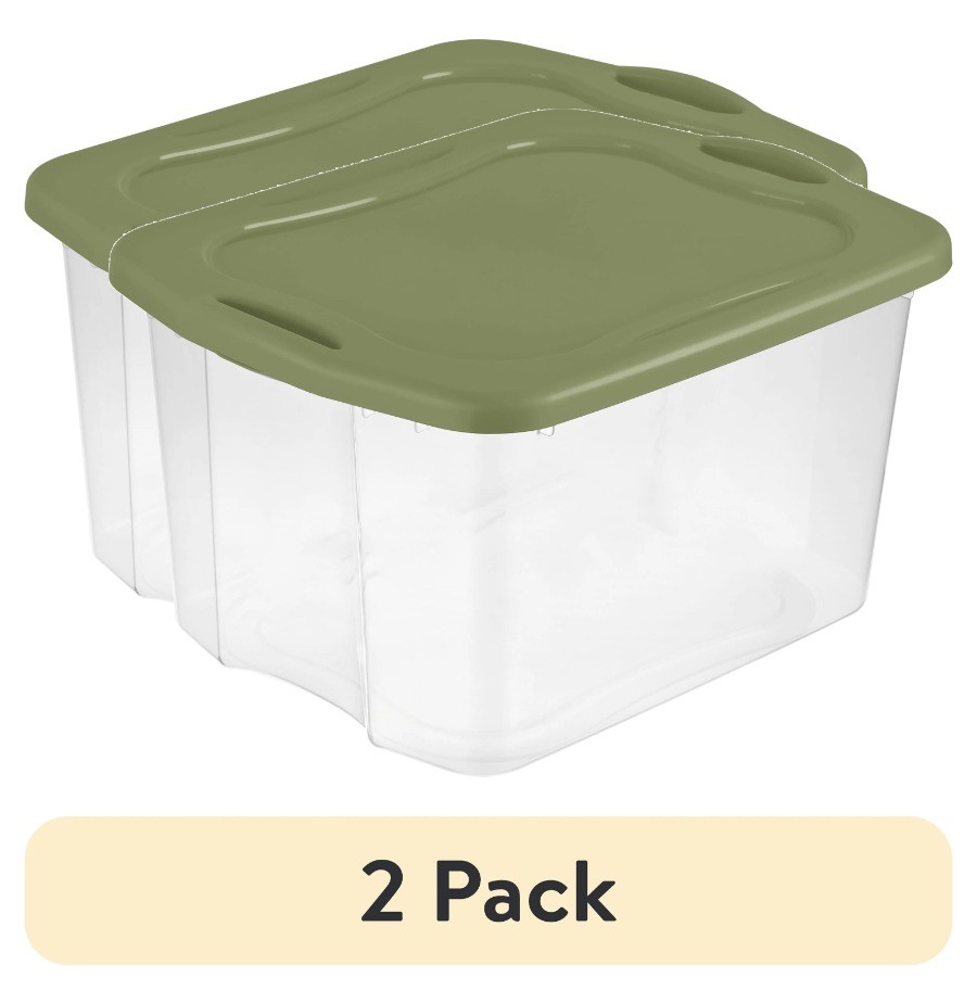 Sterilite 70 Quart Storage Bin 2-Pack Clear Latching Lid Container