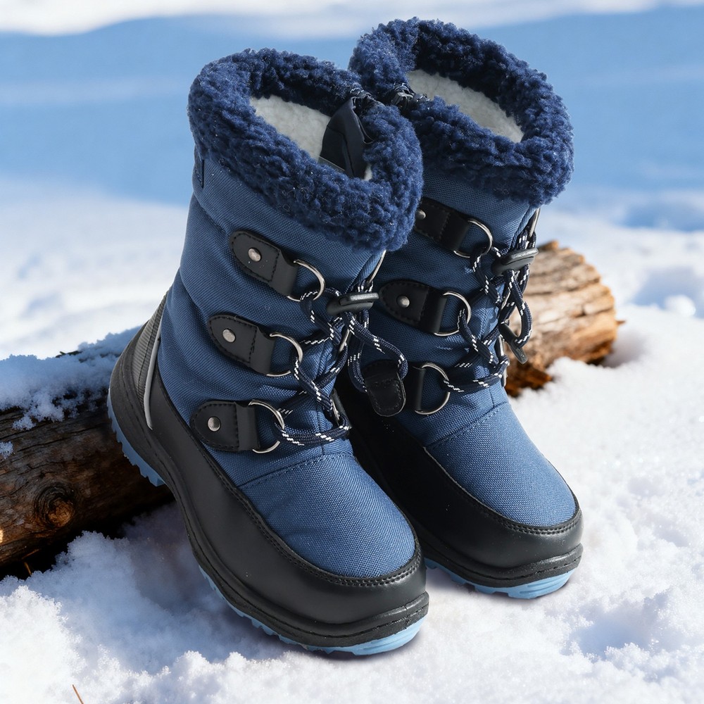 Kids Boys Snow Boots Camouflage Non-slip Faux Fur Lined Warm Winter Boots