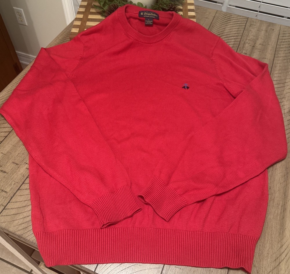 Brooks Brothers Supima Cotton Sweater Men’s L – Red Crewneck