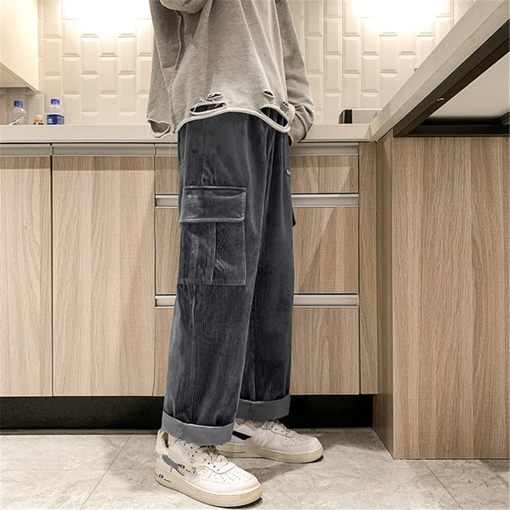 Men's Corduroy Lounge Pants – Oversized Baggy Sweatpants for Comfort