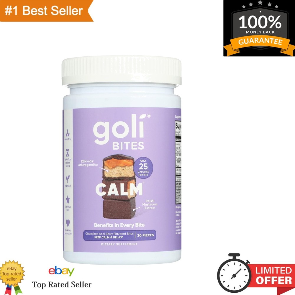 Energizing Gluten-Free Chocolate Acai Ashwagandha Bites - 30 Nutritional Pieces