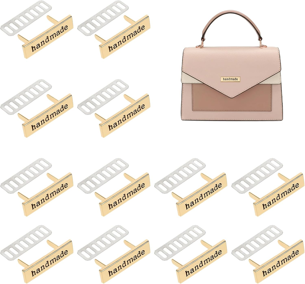 12 PCS Handmade Metal Labels for Crafting, Bags, Shoes & Accessories