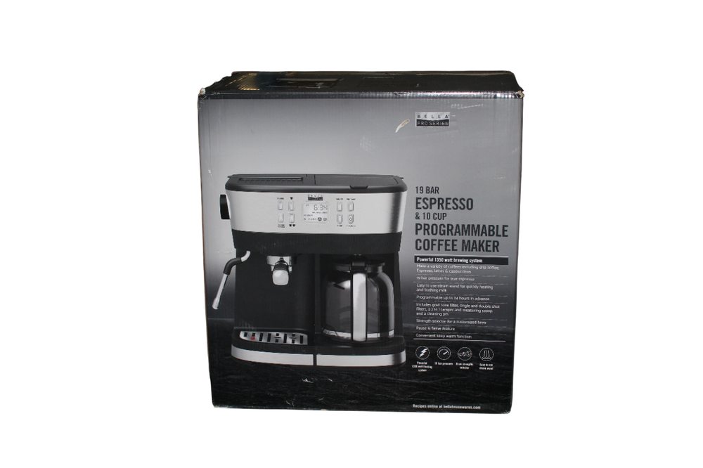 Bella PRO - Combo 19-Bar Espresso & 10-Cup Drip Coffee Maker - Free shipping