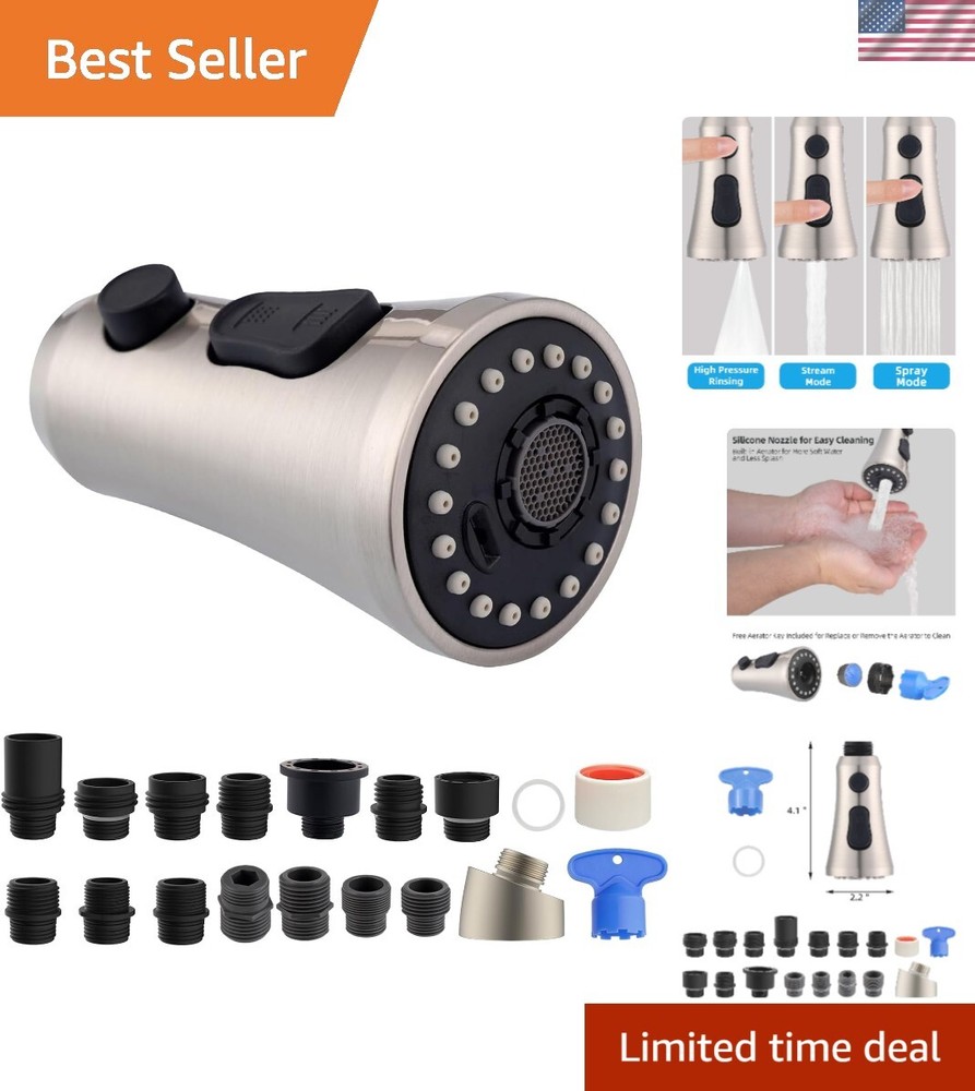 3-Function Pull Down Kitchen Faucet Head Replacement Spray Nozzle