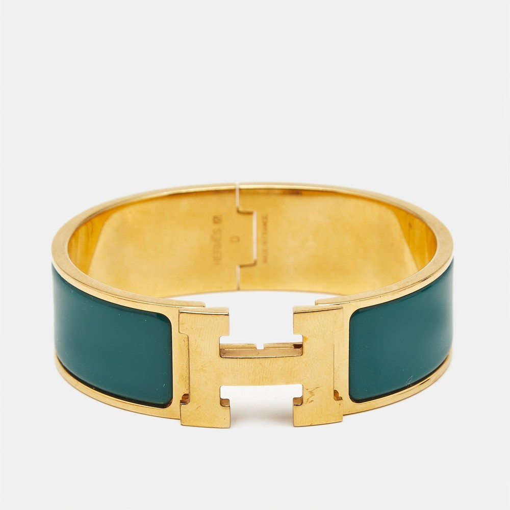 Hermes Clic Clac H Gold Plated Enamel Bracelet