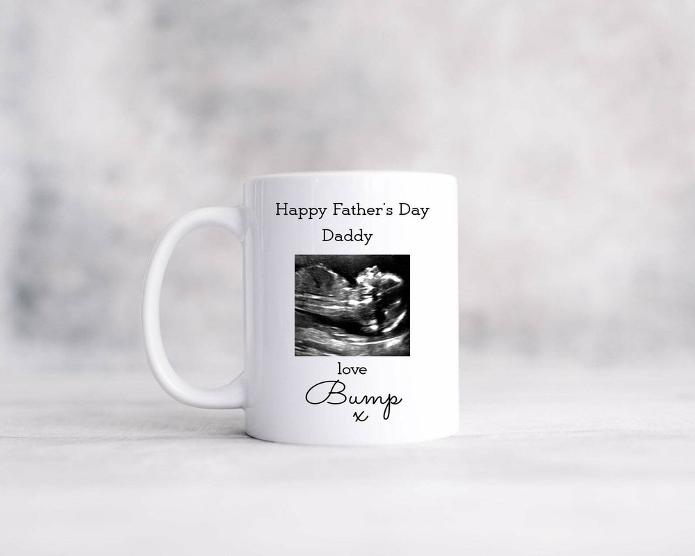 Happy Father's Day Daddy Baby Scan Photo Mug ( Personalised Bump Dad To Be Gift