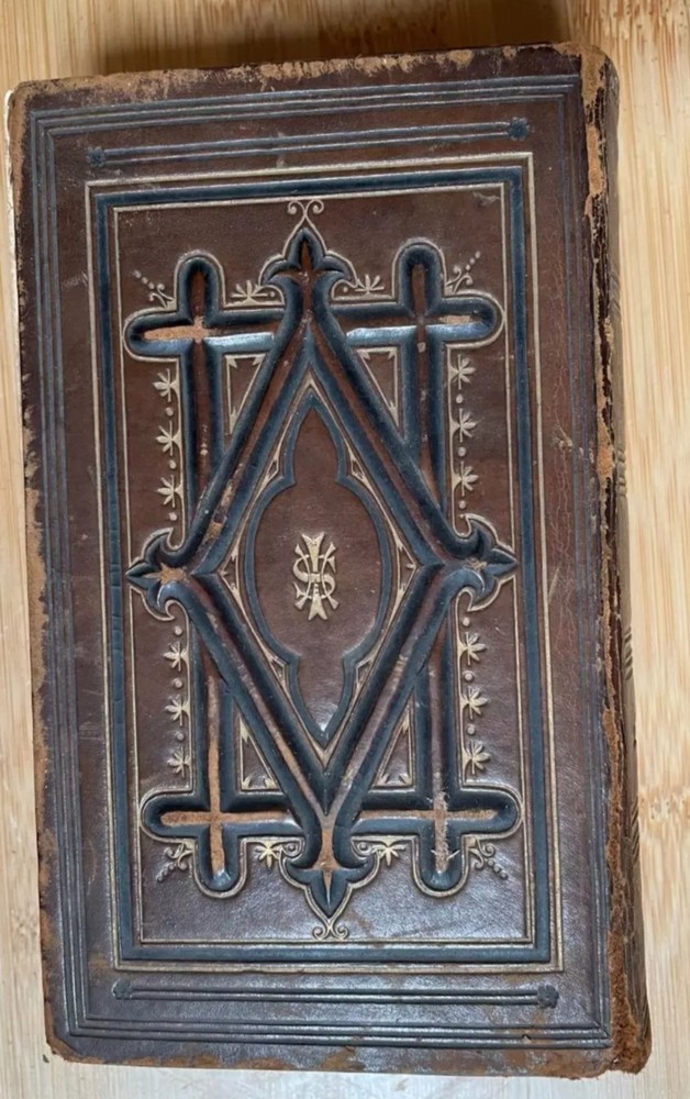 1869 Antique Leather Bound Common Prayer Book Vintage Anglican Collect