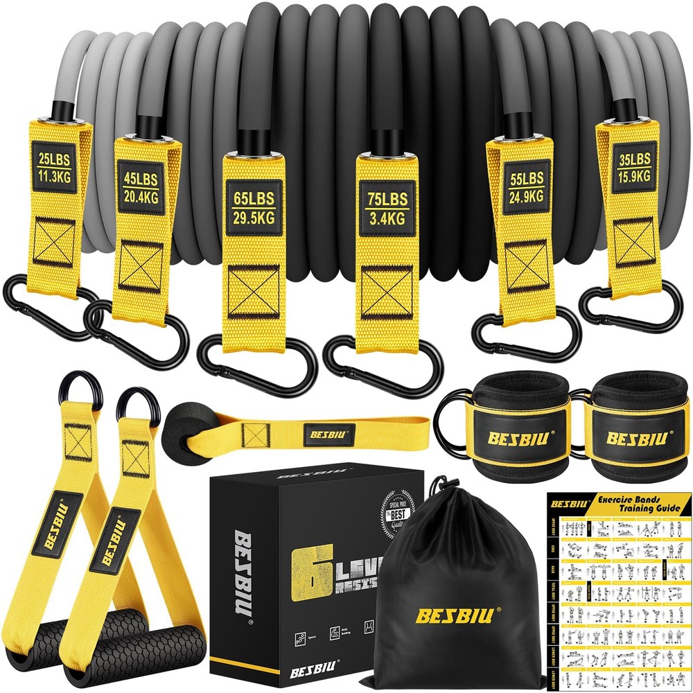 Heavy Exercise Bands Resistance Bands Set for Working Out, 300lbs Fitness Wor...