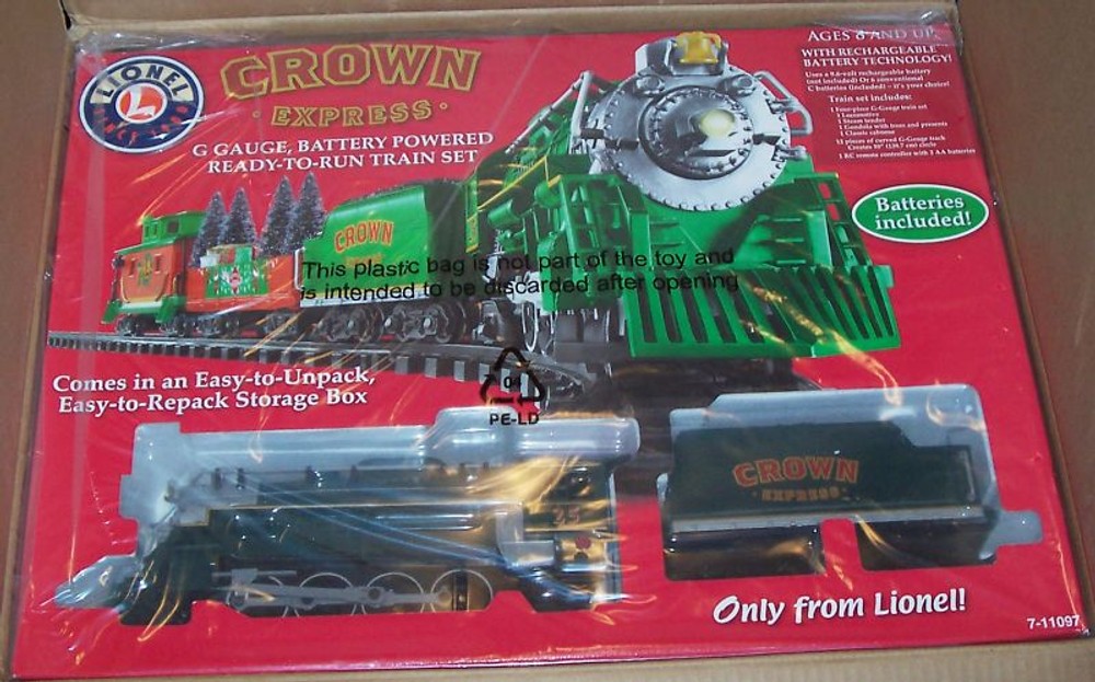 Lionel new 7-11097 Crown Express G-gauge, battery power