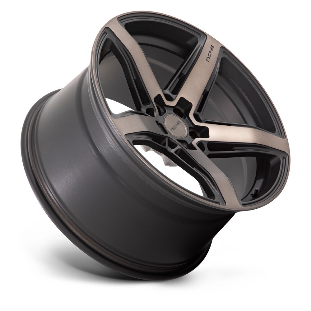 18x8 +40 Niche M271 Teramo 5x100 Matte Black W/ Dark Tint Face Wheels (Set of 4)
