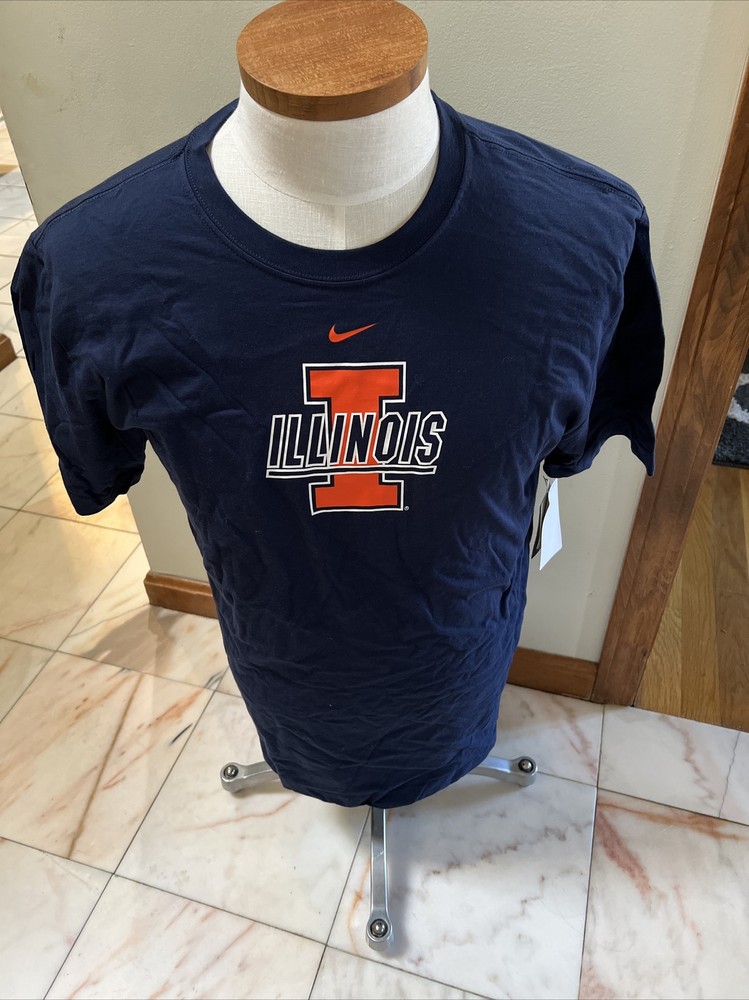 NWT NCAA ILLINOIS SHORT SLEEVED SHIRT NIKE/MENS L