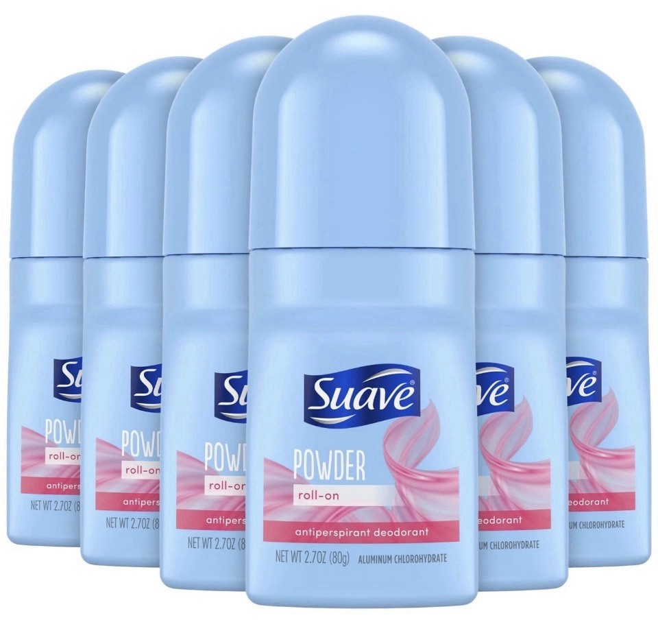 Suave Deodorant new 2.7 Ounce 24Hr Powder  scent Roll-On  (6 Pack)