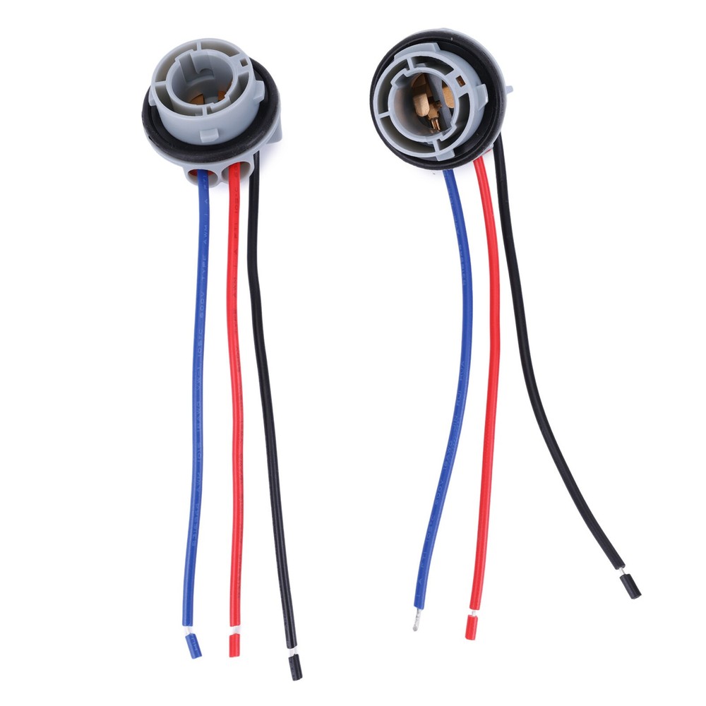 2PCS 1157 2357 LED Pig Tail Plug Stop Brake Turn Light Bulb Socket Harness Wire.