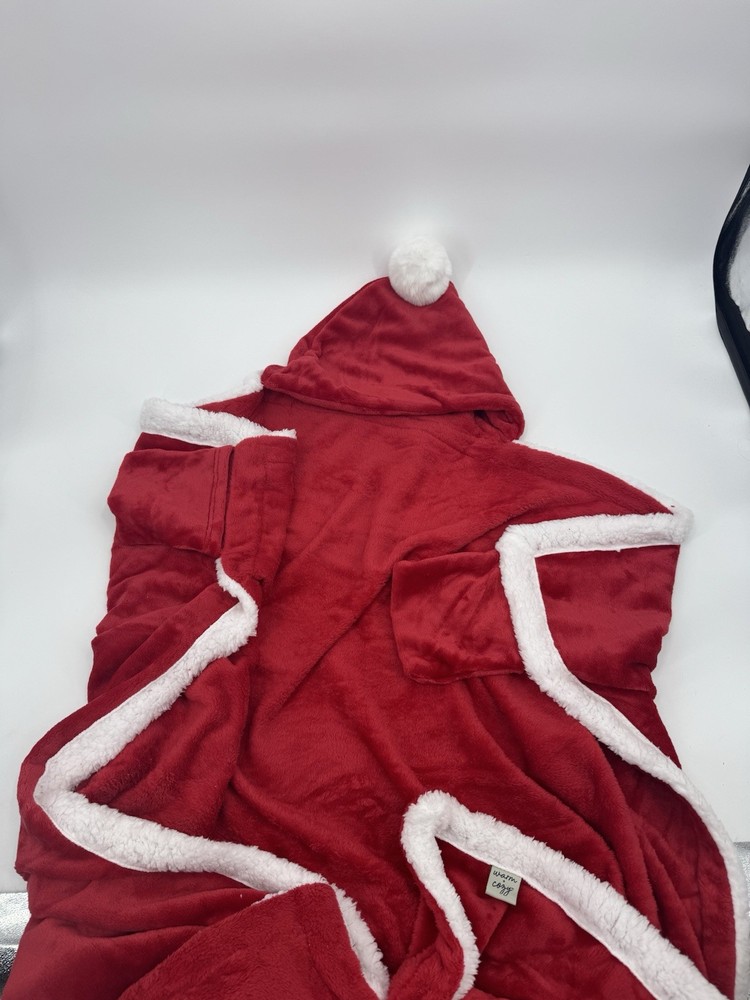 Cozy Santa Hooded Fleece Blanket for Holiday Snuggles  