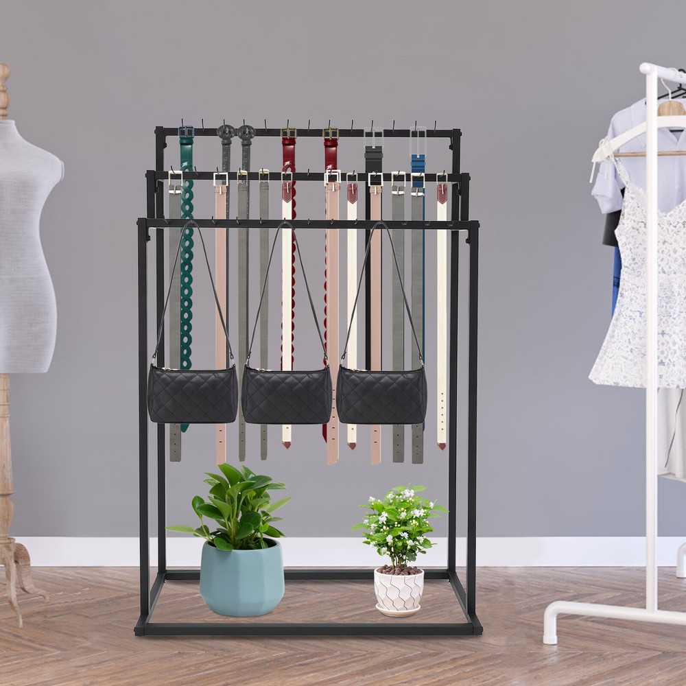 Floor Mounted Belt Hanger, Ties Scarf Rack Shawls Purse Shelf, Belt Organizer US