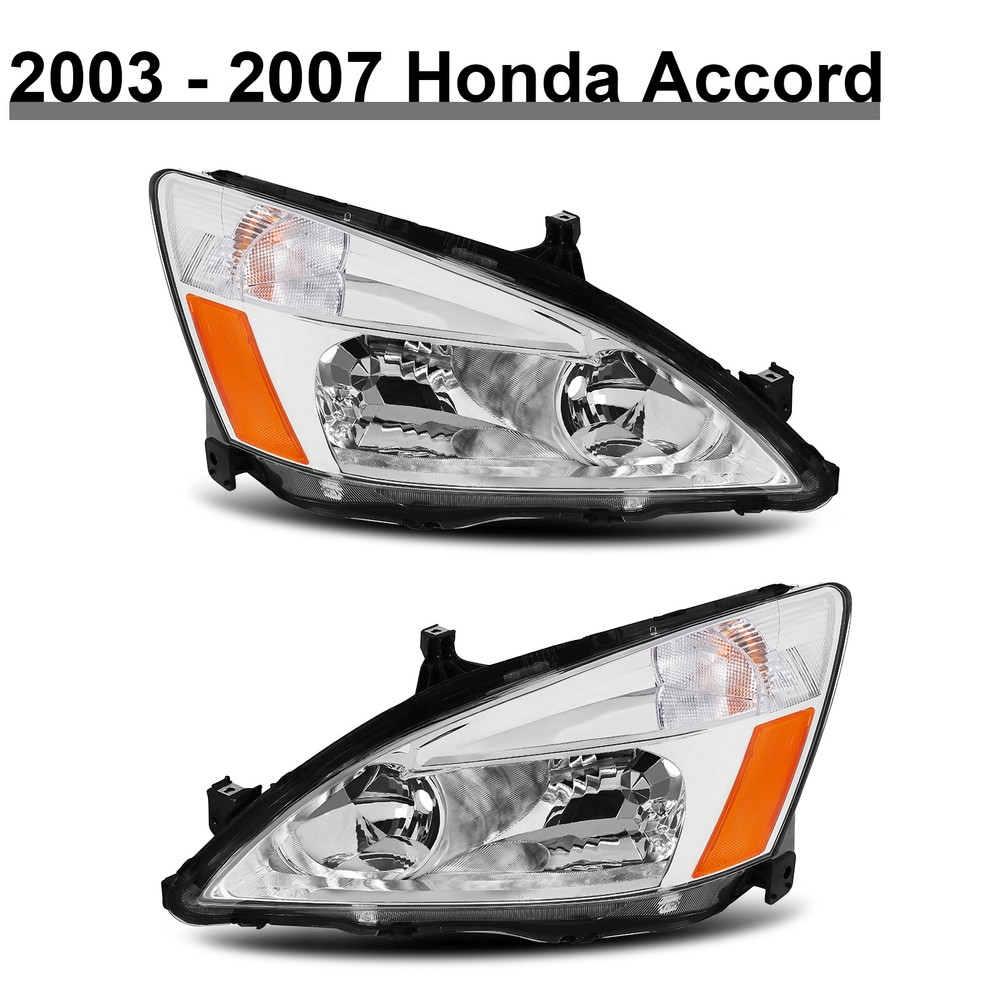 2PCS Headlights For 2003-2007 Honda Accord 2/4Dr Sedan Coupe Headlamp Left+Right