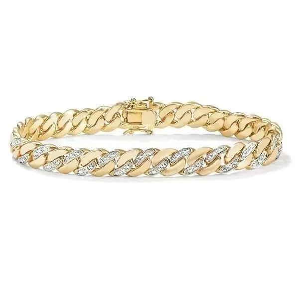 3Ct Round Lab Diamond Tennis Bracelet in 14K Yellow Gold 7 Inches