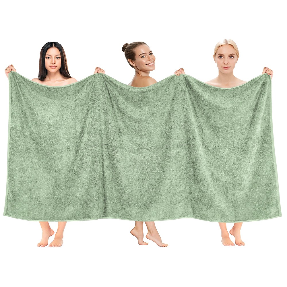 Sage Green Oversized 100% Cotton Bath Sheet 40x80 Extra Large Towel