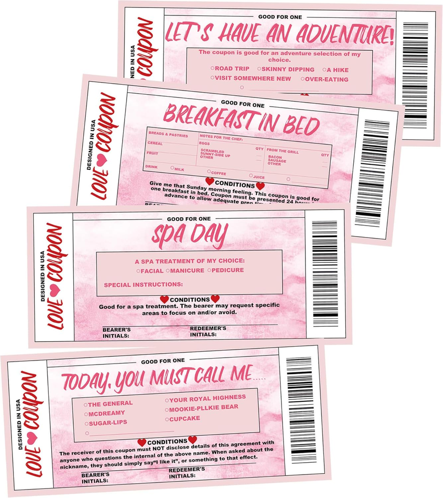 Love Voucher Cards for Him and Her - Romantic Gift for Birthdays, Anniversaries,-image