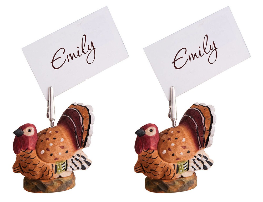 Turkey Placecard Holders (Set of 2)  2.75