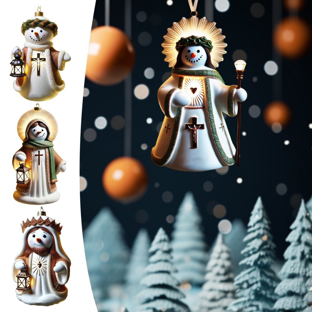 Snowman Jesus Pendant Christmas Decorations Tree Hanging Decorate Xmas Ornaments
