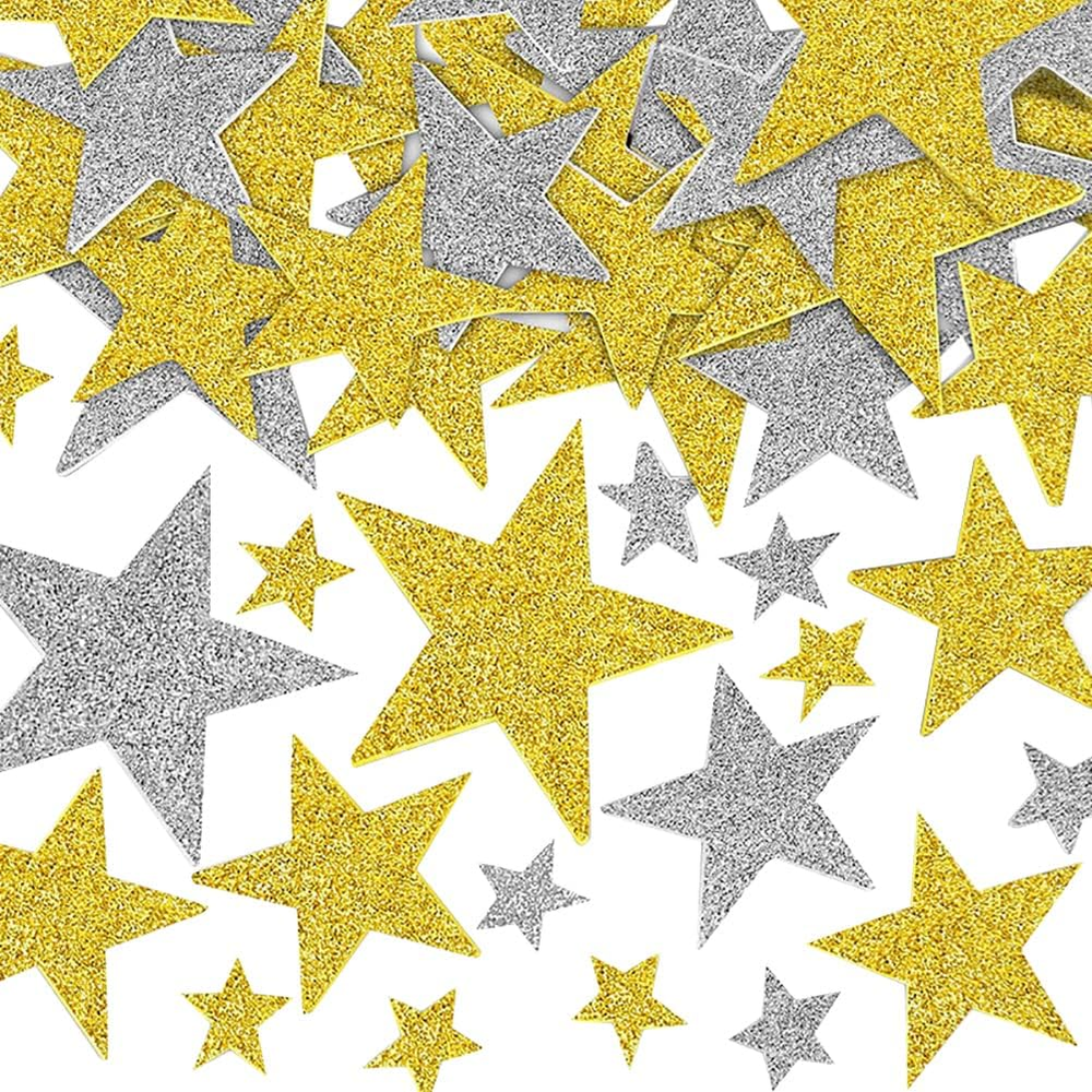 200 Pcs Glitter Foam Stickers Self Adhesive Star Stickers Greeting Cards Decorat